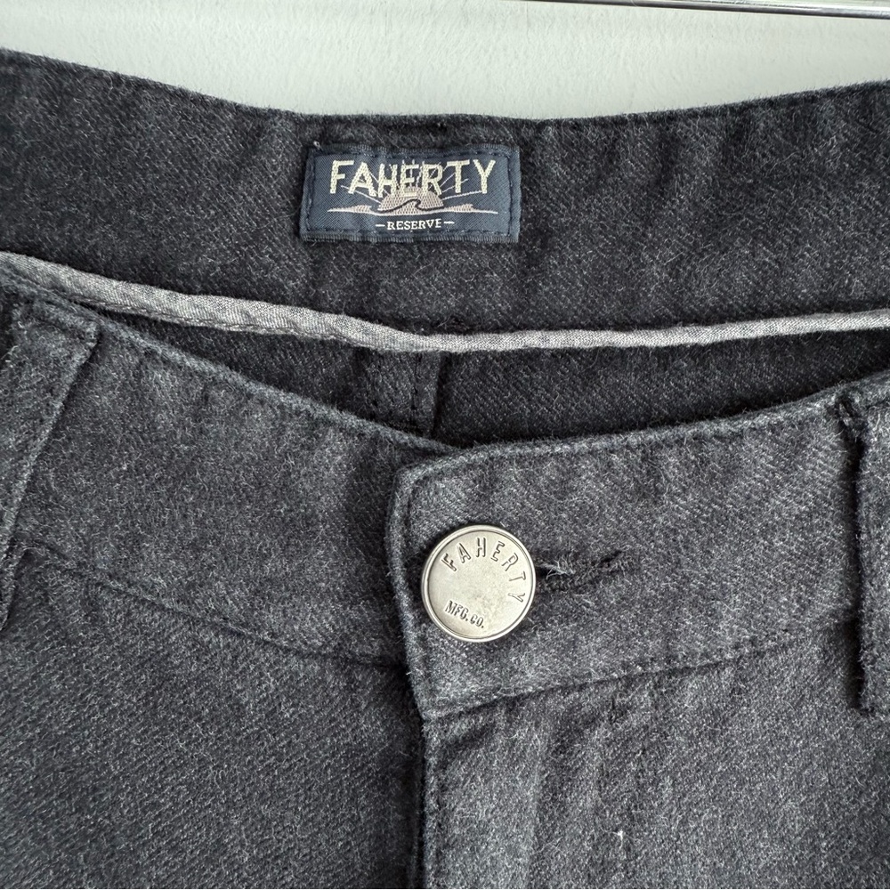 Faherty Knit Flannel 5-Pocket Slim Fit Pant Men's 32 x 30 Dark Charcoal Gray - Picture 4 of 12